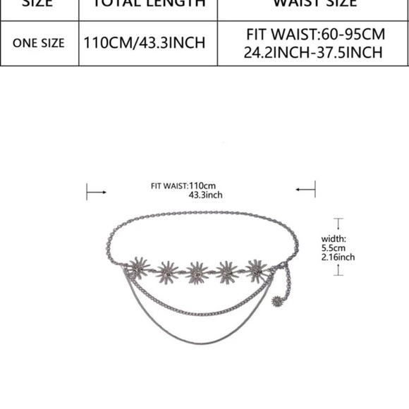 Silver Sun Metal Link Double Chain Belt Body Chain - Picture 7 of 9